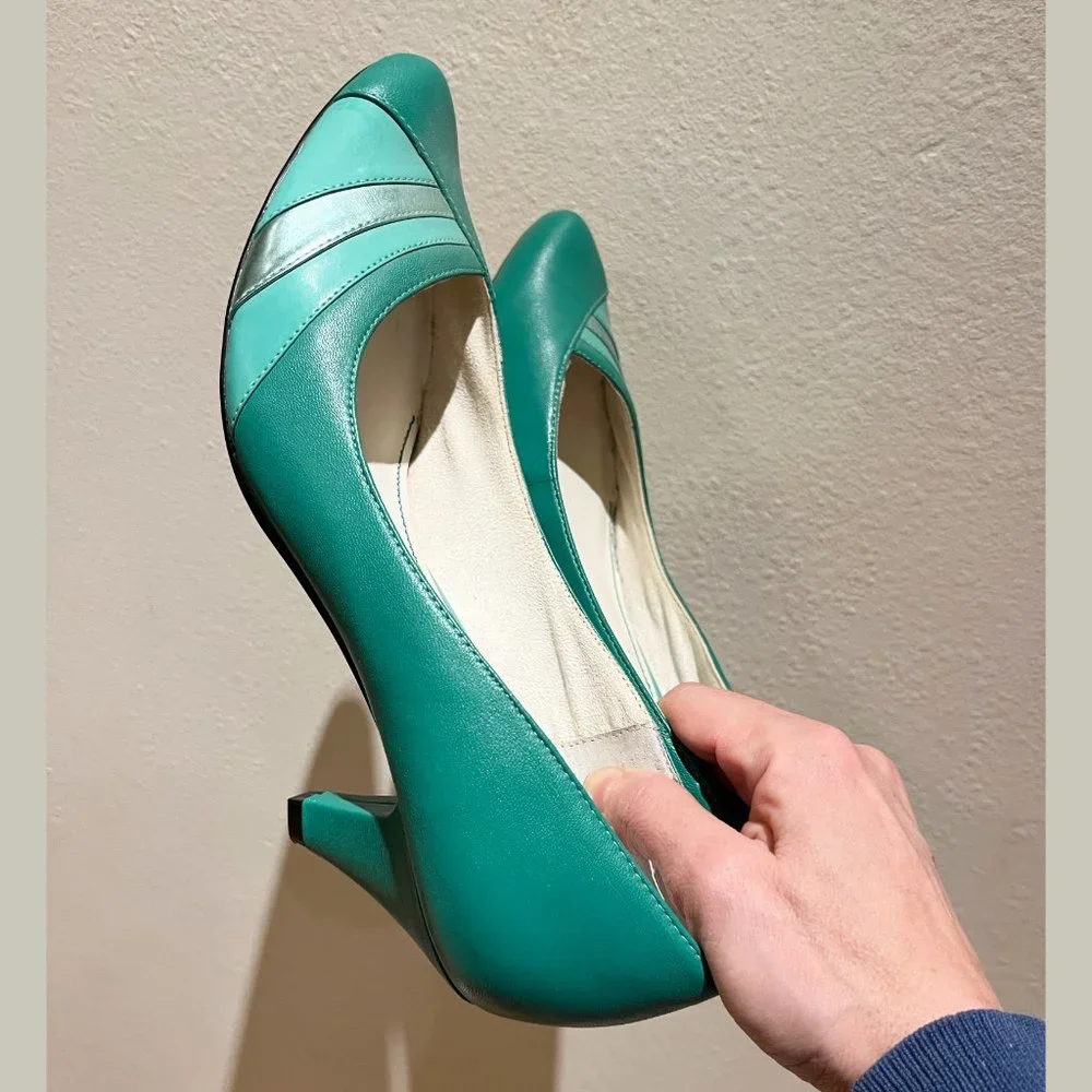 Emerald Green Heels - Size 9 - Seychelles - Super Cute - Picture 11 of 16
